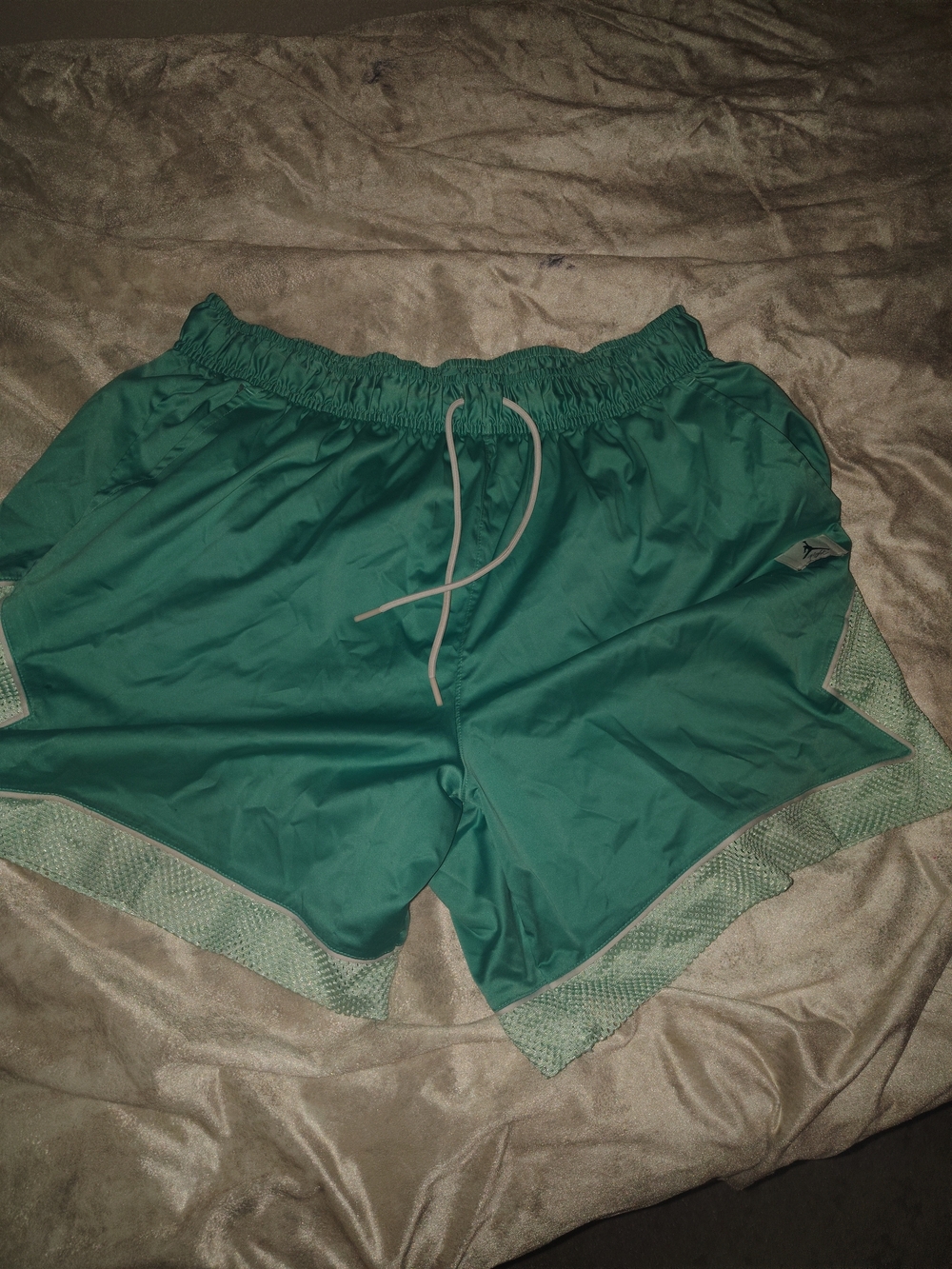 Jordan Teal Athletic Shorts with Red Jumpman Tag